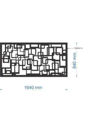 Panou de gard Din Tabla Decupata (Traforata CNC) Cu Laser, PG013 , 1640 X 840 Mm, Negru