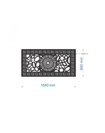 Panou de gard Din Tabla Decupata (Traforata CNC) Cu Laser, PG014 , 1640 X 840 Mm, Negru