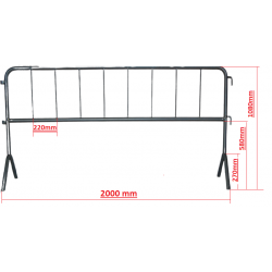 Gard delimitare spatii tip jandarmerie, zincat,2000x1000 mm, PGJ001