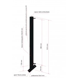 Stalp pentru panourile de balcon,1100x30 mm, SPB001